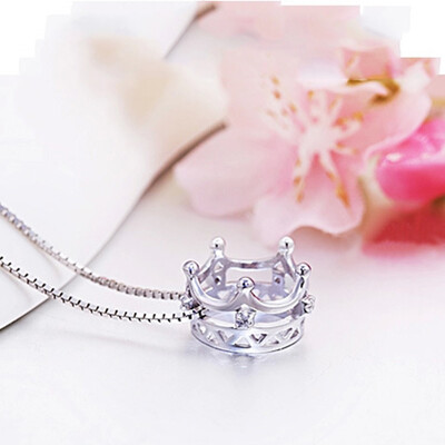 

Новые женщины ювелирные изделия Корона Кулон Полые ожерелье шарма Rhinestone