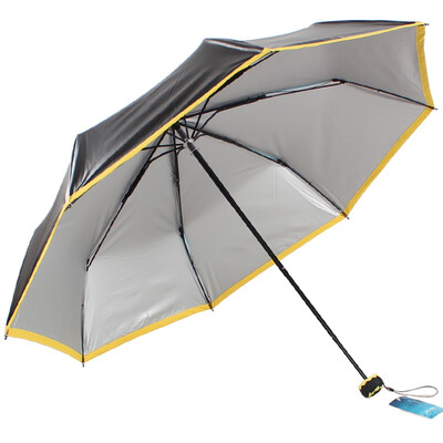 

[Jingdong supermarket] umbrella umbrella UPF50 + double layer of sunscreen does not touch the water (silver) three fold reinforcement black umbrella sunny umbrella sun umbrella gold edge 30048ELCJ