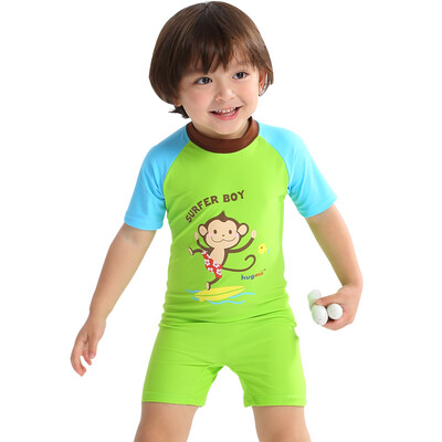 

Hugmii children swimsuit boys and girls sunscreen quick-connect swimwear ZKTETD02 monkey 110 yards