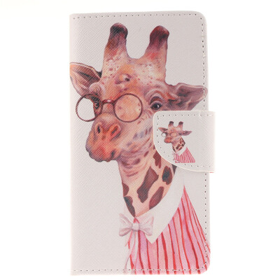 

Giraffe Design PU Leather Flip Cover Wallet Card Holder Case for Sony Xperia M4