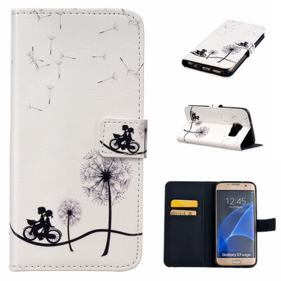 

Bike&dandelion Design PU Leather Flip Cover Wallet Card Holder Case for SAMSUNG GALAXY S7 Edge