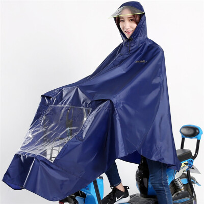 

Jingdong supermarket paradise transparent big eaves electric car rain poncho N151 lake blue uniform