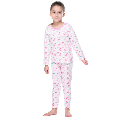 

Red beans (Hodo) girls underwear suit large children cartoon printing autumn clothes Qiuzu home service pajamas HD6018 warm powder 130