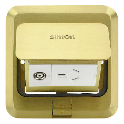 

Simon SIMON ground plug-in floor socket pop-up TV plus three-hole socket metal copper color TD120F22