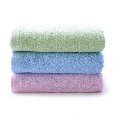 

[Jingdong supermarket] bamboo 100 bamboo fiber towel soft absorbent bamboo charcoal wash face face towel color powder blue and green three