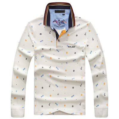 

New Casual Summer Style Long Sleeve Polo Shirt Mens Fashion Turn-Collar Polos Clothes For Men