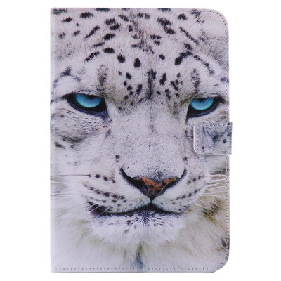 

White Leopard Design PU Leather Flip Cover Wallet Card Holder Case for IPAD 234