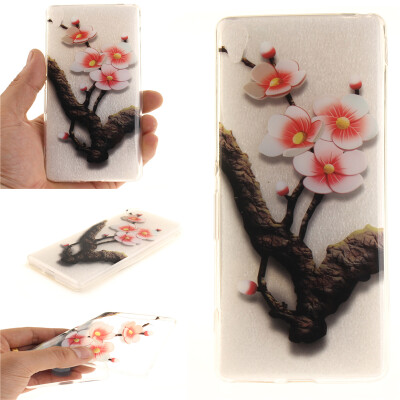 

Four plum blossoms Pattern Soft Thin TPU Rubber Silicone Gel Case Cover for SONY Xperia XA