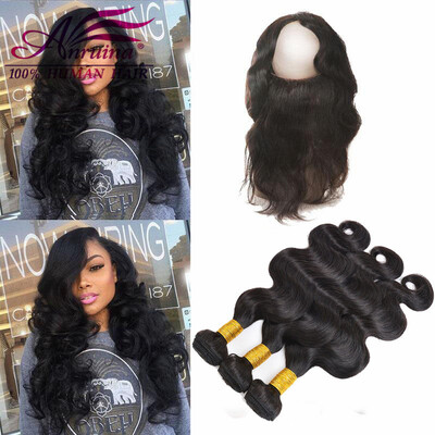 

360 lace frontal closure with bundles brazilian wavy 360 frontal with bundles brazilian body wave with closure 4 pcs lot