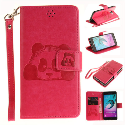 

Rose Panda Style Embossing Classic Flip Cover with Stand Function and Credit Card Slot for SAMSUNG GALAXY A3 2016/A310