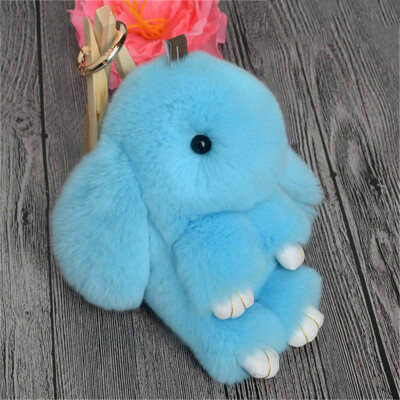 

MyMei 2016 New Rex Furs Rabbit Plush Toys Key Ring Keychain Pendant Bag Car Charm Tag Cute Mini Rabbit Toy Doll Real Fur Monster