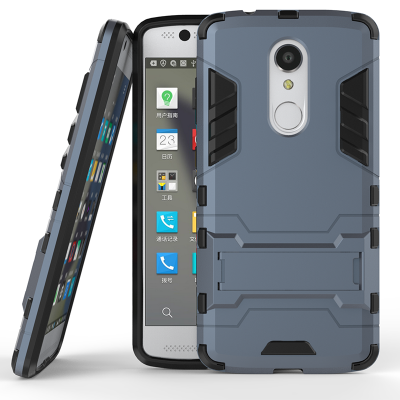 

Dark blue Slim Robot Armor Kickstand Shockproof Hard Rugged Rubber Back Case For ZTE AXON 7 Mini