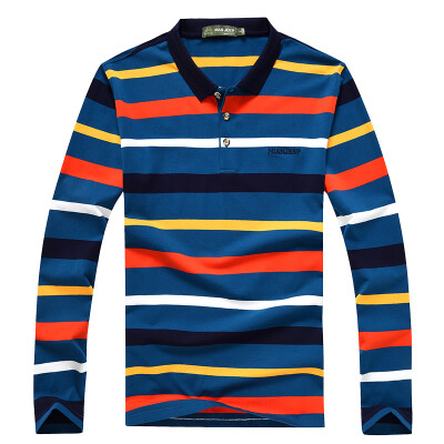 

NIAN JEEP T Shirt Men Slim-Fit Cotton Long Sleeve Stripe Shirt