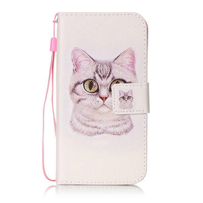 

Short Hair Cat Design PU Leather Flip Cover Wallet Card Holder Case for Lenovo K5K900