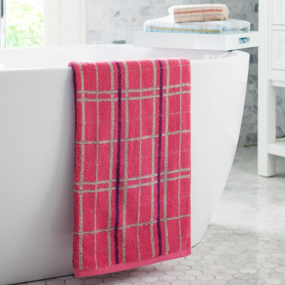 

Grace towel home textile cotton water soft and thick plaid towel blue 500g / article 140 * 70cm