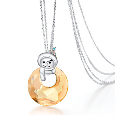 

Тихиро морской бриз (Findwind) Swarovski Elements модели свитер цепи женские снеговика кристалл кристалл Рождество