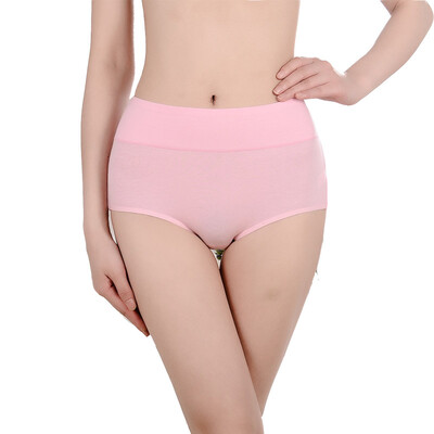 

Langsha ladies underwear high waist solid color cotton stretch large size sexy briefs 4 mix color 160 M
