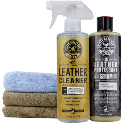 

Chemical Kid Leather Clean Coating Maintenance Set Interior Sofa Leather Clean Coating Moisturizing Care Nursing Neutral Formula Auto Accessories