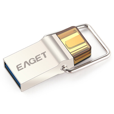 

(EAGET) CU10 OTG 16G (USB3.0 + Type-C 3.1 двойной интерфейс) высокоскоростной цельнометаллический мобильный телефон U дисковый компьютер общий жемчужный никель