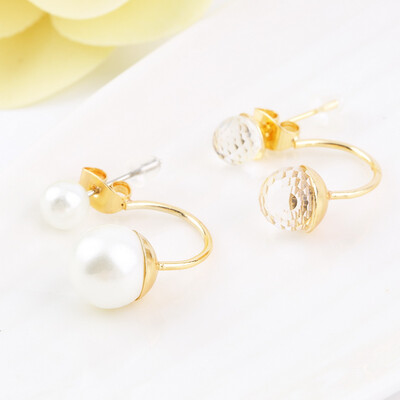 

1 Pair New Fashion Women's Stud Earrings Double Imitation Pearl Jewellery
