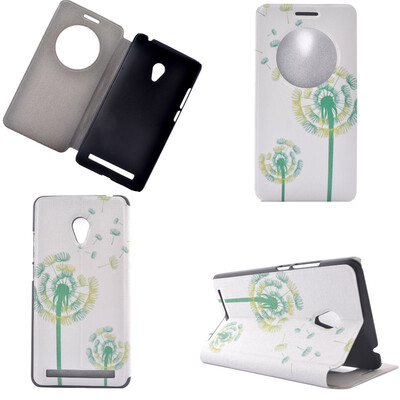 

Green Dandelion Design PU Leather Flip Cover Wallet Card Holder Case for Asus Zenfone 6