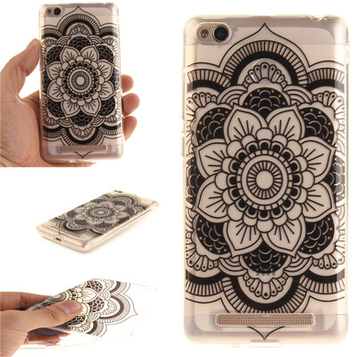 

Black sun flower Pattern Soft Thin TPU Rubber Silicone Gel Case Cover for XiaoMi Red mi 3