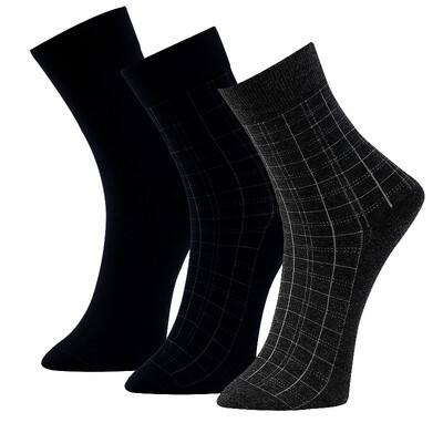 

Red beans hongdou socks men socks fashion leisure cotton socks England grid four seasons in the tube socks H7W021 three pairs of uniforms