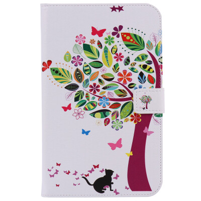 

Cat and Tree Design PU Leather Flip Cover Wallet Card Holder Case for SAMSUNG T560