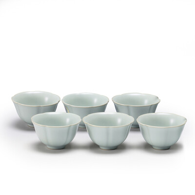 

[Jingdong Supermarket] host Ru kiln cup Mid-Autumn Festival gift martial arts cup set 6 Ru porcelain tablets can open gold line
