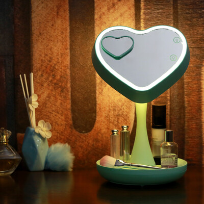

One box surprise early desk-style make-up mirror QHZLP-003 rechargeable makeup mirror touch switch can be stored Valentine&39s Day send his girlfriend to send his wife birthday gift mint green