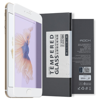 

Лок ROCK iphone7plus полноэкранного анти-голубой стали яблочным фильмом 7 плюс белого фильм стеклянного пленки /0.23MM в полноэкранном режиме