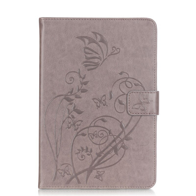 

Gray Flower Design PU Leather Flip Cover Wallet Card Holder Case for IPAD PRO 97