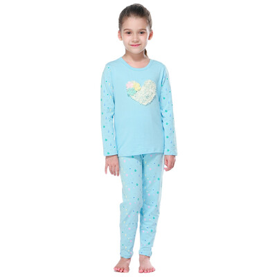 

Red beans (Hodo) children underwear women in the big children autumn and winter cotton ammonia underwear sets HD6010 light blue 170
