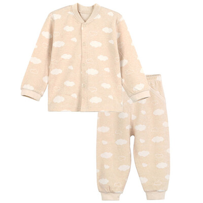 

Xin Song baby jacquard color cotton cardigan suit newborn spring and autumn color cotton underwear shirt pants suit shallow card its C284D80