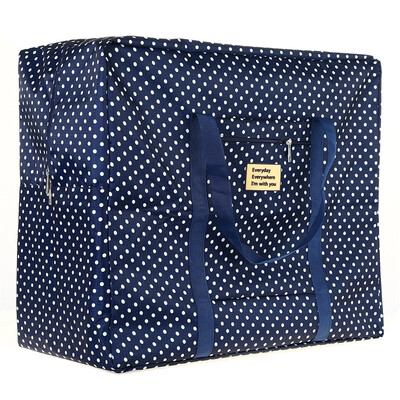 

Jingdong supermarket] Jingtang travel bag bag clothing finishing bag Oxford cloth waterproof pockets blue fashion wave point (trumpet