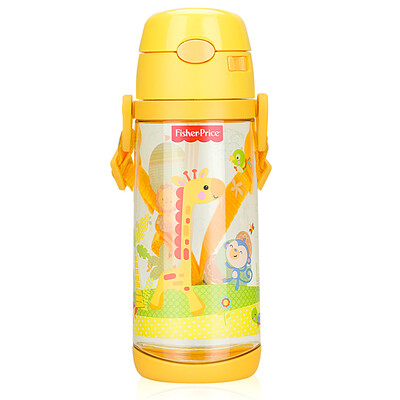 

США Fisher-Price пластиковый стаканчик Тритан материал детских спортивного ремень солома бутылка студент стакан вода 550ml желтой