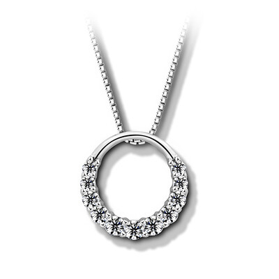

T400 S925 Silver Artificial Zircon Lockstick Chain Female Haeundae Necklace Send Girl Valentine 's Day Birthday Gift