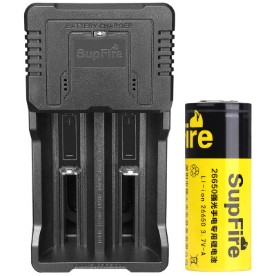 

SUPFIRE USB Multifunction Portable Double-slot Li-ion Charger for 18650 18490 26650 16340 14550 10440 Rechargeable Batteries