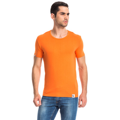 

Three Shot Men&39s Short Sleeve Shirui Leica Cotton Round Collar Short Sleeve Men&39s Shirt Orange 2XL