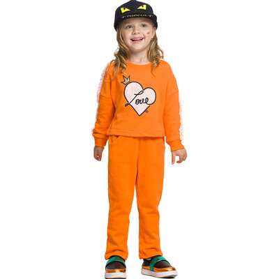

JJLKIDS Partner Club children's clothing children's suits children's children spring sports suit sweater pants two suit GCZ63038 bright orange 130