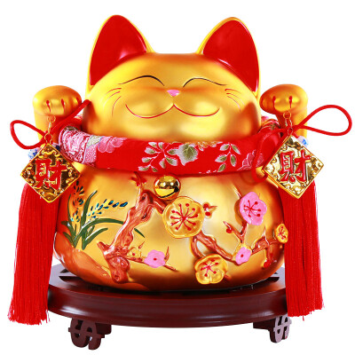 

Tropical Forest jj66 Golden Lucky Cat Cottage Large Deposit Tank Open Gift Decoration Ceramic Large Piggy Bank Shop Creative Home Wedding Gift Send Friend Send Customer