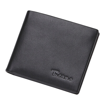 

Woodpecker (TUCANO) Men's short wallet thin large-capacity feel good first layer of leather wallet WAA2113A-89B0 black