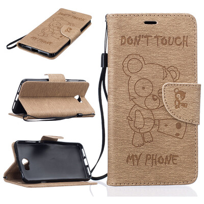 

Золотой медведь выбитый PU кожаный бумажник чехол Классический откидная крышка с подставкой Функция и слот кредитной карты для HUA