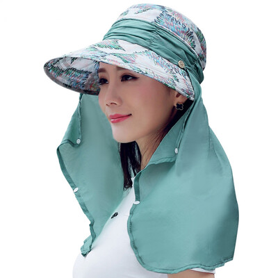 

Lan Shiyu M0390 sun hat female summer sun sun hat neck can be folded cold cap mint green