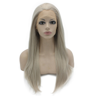 

Iwona Synthetic Hair Lace Front Long Stright Gray Blonde Wig