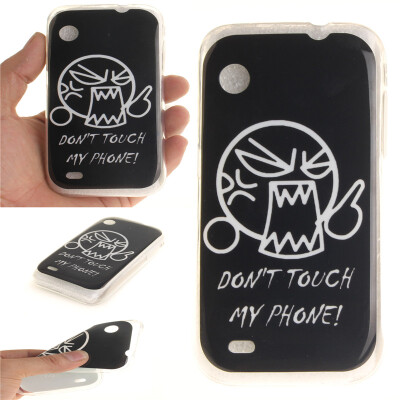 

Do not touch me Pattern Soft Thin TPU Rubber Silicone Gel Case Cover for Lenovo A580