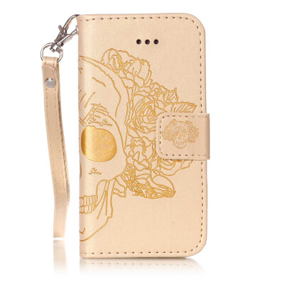 

Golden Skull Design PU Leather Flip Cover Wallet Card Holder Case for IPHONE 6PLUS