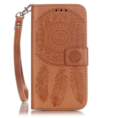 

Brown Windbell PU Leather Flip Cover Wallet Card Holder Case for Iphone 7