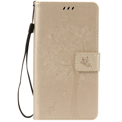 

Gold Tree Design Кожа PU флип крышки Кошелек Карты Держатель чехол для SONY Z5 PLUS