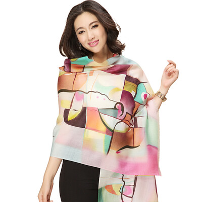 

Shanghai Story STORY Of SHANGHAI spelling life 2 wool scarves ladies autumn&winter warm big shawl